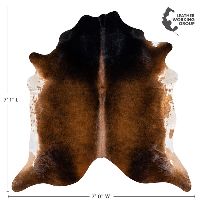 Brazilian Mahogany Cowhide Rug Size 7'1" L x 7'0" W 3195
