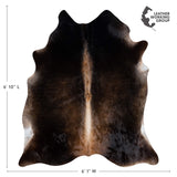 Brazilian Mahogany Cowhide Rug Size 6'10" L x 6'1" W 3196