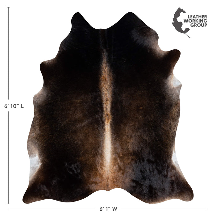 Brazilian Mahogany Cowhide Rug Size 6'10" L x 6'1" W 3196