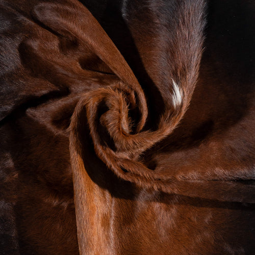 Brazilian Mahogany Cowhide Rug Size 7'4" L x 6'7" W 3197