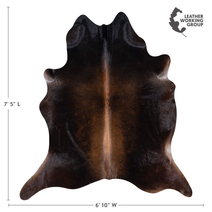 Brazilian Mahogany Cowhide Rug Size 7'5" L x 6'10" W 3199