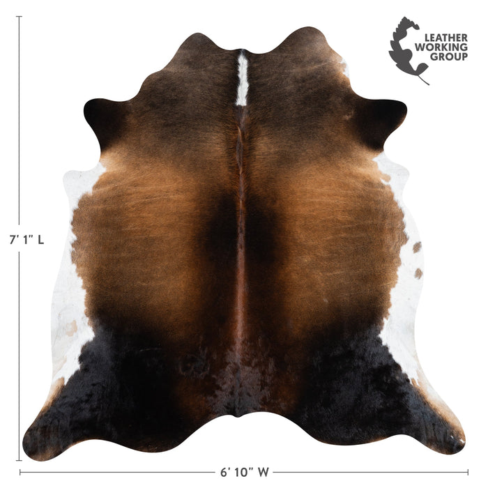 Brazilian Mahogany Cowhide Rug Size 7'1" L x 6'10" W 3201