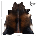 Brazilian Mahogany Cowhide Rug Size 7'5" L x 6'6" W 3202