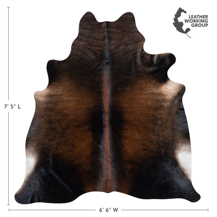 Brazilian Mahogany Cowhide Rug Size 7'5" L x 6'6" W 3202