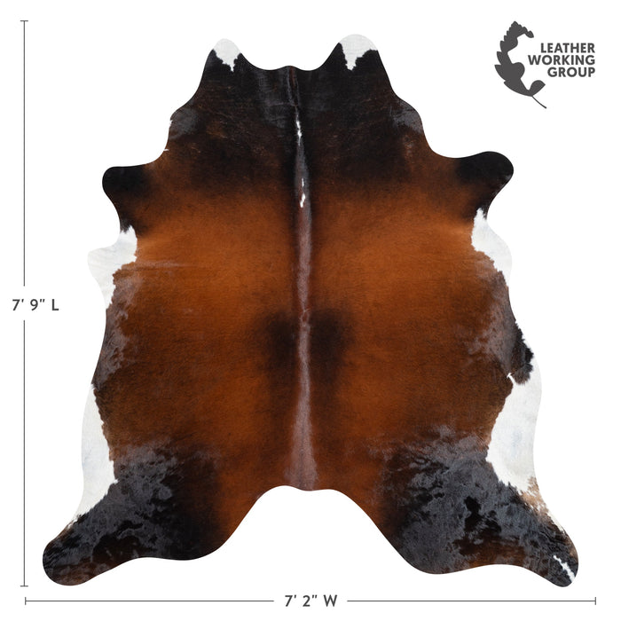 Brazilian Mahogany Cowhide Rug Size 7'9" L x 7'2" W 3203