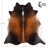 Brazilian Mahogany Cowhide Rug Size 6'9" L x 7'3" W 3204