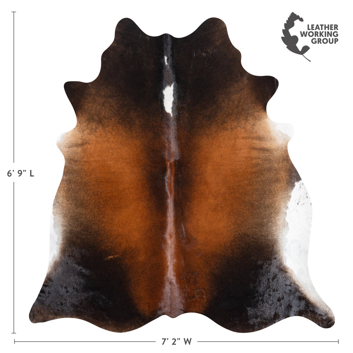 Brazilian Mahogany Cowhide Rug Size 6'9" L x 7'3" W 3204