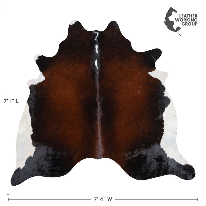 Brazilian Mahogany Cowhide Rug Size 7'1" L x 7'4" W 3209