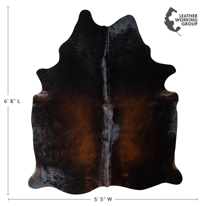 Brazilian Mahogany Cowhide Rug Size 6'8" L x 5'5" W 3216