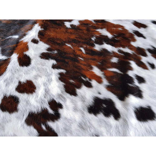 White Tricolor Cowhide Rug , Natural Suede Leather | eCowhides