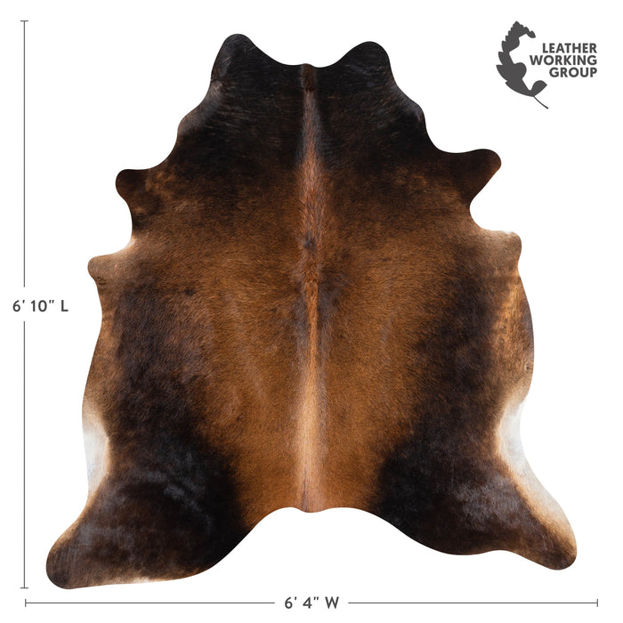 Brazilian Mahogany Cowhide Rug Size 6'10" L x 6'4" W 3222