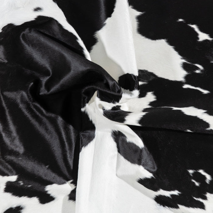 Brazilian Black and White Cowhide Rug Size 8'5" L x 7'3" W 3242