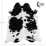 Brazilian Black and White Cowhide Rug Size 8'5" L x 7'3" W 3242