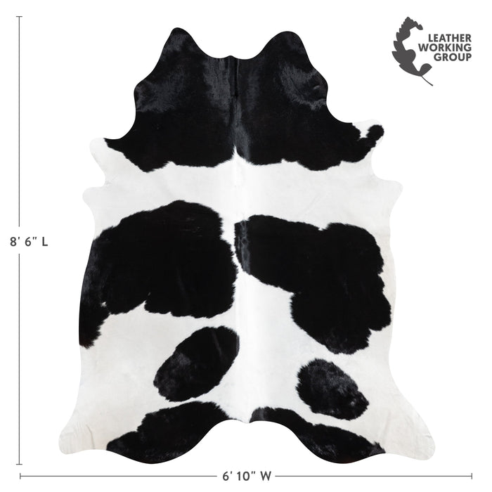 Brazilian Black and White Cowhide Rug Size 8'6" L x 6'10" W 3249