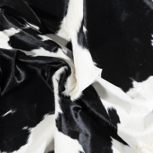 Brazilian Black and White Cowhide Rug Size 8'2" L x 7'2" W 3250