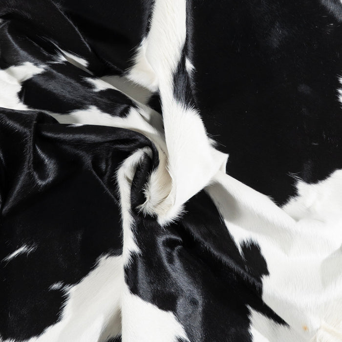 Brazilian Black and White Cowhide Rug Size 8'2" L x 7'2" W 3250