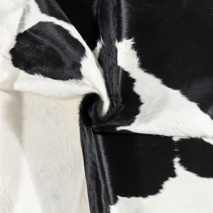 Brazilian Black and White Cowhide Rug Size 7'4" L x 7'0" W 3252