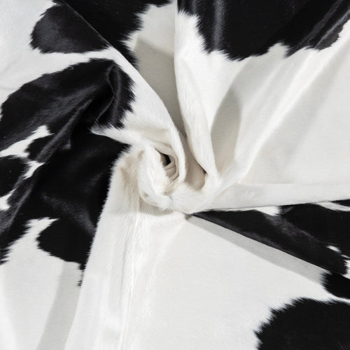 Brazilian Black and White Cowhide Rug Size 7'10" L x 6'8" W 3256