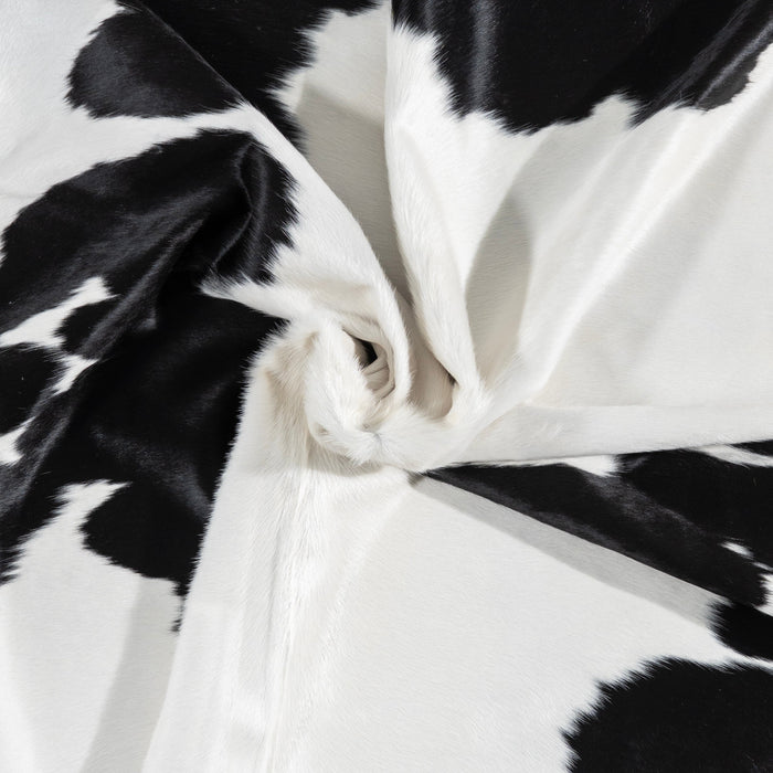 Brazilian Black and White Cowhide Rug Size 7'10" L x 6'8" W 3256