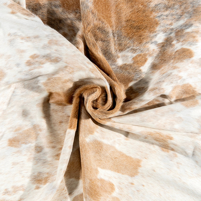 Brazilian Palomino and White Cowhide Rug Size 8'7" L x 7'6" W 3260