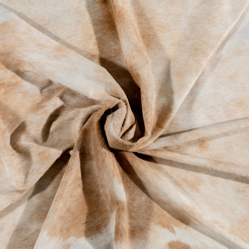 Brazilian Palomino and White Cowhide Rug Size 7'6" L x 7'4" W 3265