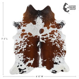 Brazilian Chocolate and White Cowhide Rug Size 7'2" L x 6'0" W 3272
