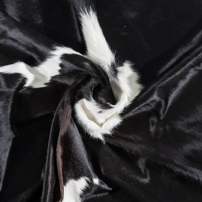 Brazilian Black and White Cowhide Rug Size 8'3" L x 6'8" W 3274