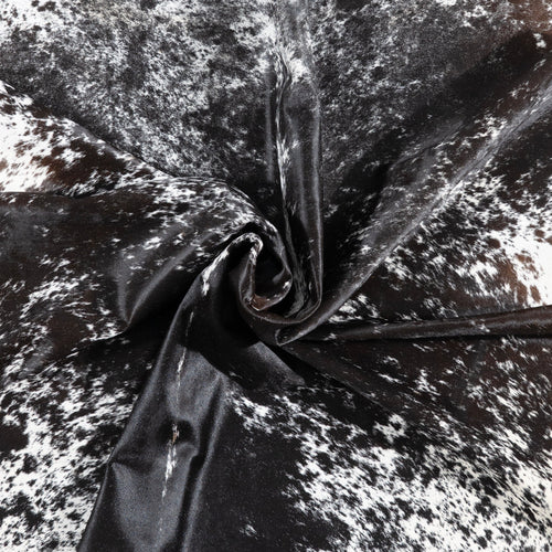 Brazilian Black Salt and Pepper Cowhide Rug Size 7'5" L x 6'10" W 3281