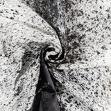 Brazilian Black Salt and Pepper Cowhide Rug Size 7'3" L x 6'2" W 3289