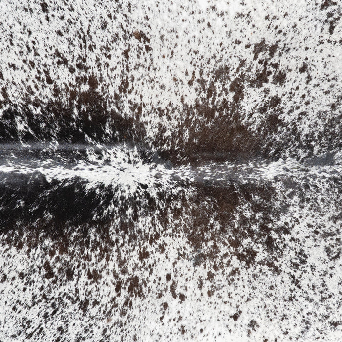Brazilian Black Salt and Pepper Cowhide Rug Size 7'3" L x 6'2" W 3289
