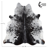 Brazilian Black Salt and Pepper Cowhide Rug Size 6'11" L x 6'6" W 3295