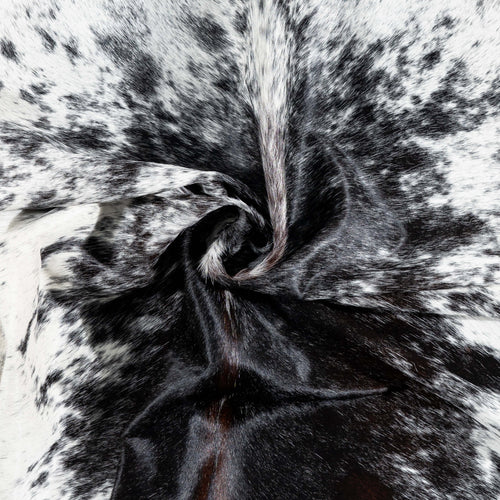Brazilian Black Salt and Pepper Cowhide Rug Size 8'4" L x 7'6" W 3302