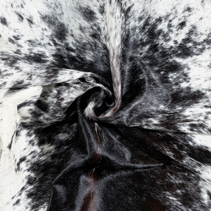 Brazilian Black Salt and Pepper Cowhide Rug Size 8'4" L x 7'6" W 3302