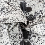 Brazilian Black Salt and Pepper Cowhide Rug Size 7'3" L x 6'7" W 3304