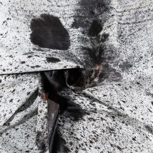 Brazilian Black Salt and Pepper Cowhide Rug Size 7'9" L x 6'6" W 3308
