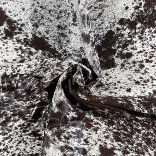 Brazilian Brown Salt and Pepper Cowhide Rug Size 7'8" L x 6'8" W 3310