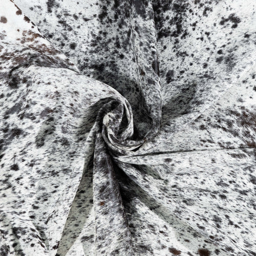 Brazilian Black Salt and Pepper Cowhide Rug Size 8'4" L x 7'10" W 3323