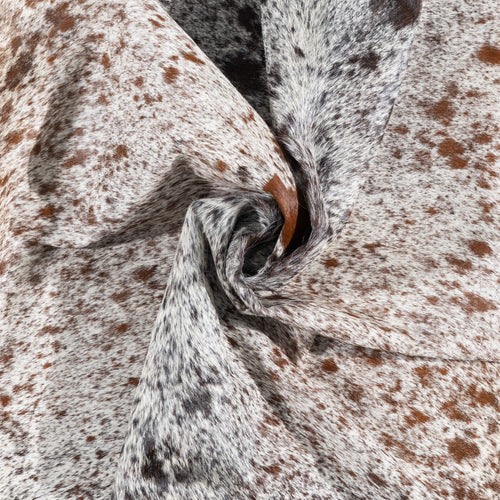 Brazilian Brown Salt and Pepper Cowhide Rug Size 7'5" L x 6'4" W 3333