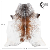 Brazilian Brown Salt and Pepper Cowhide Rug Size 7'4" L x 6'11" W 3343