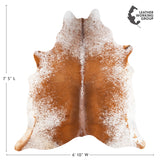 Brazilian Brown Salt and Pepper Cowhide Rug Size 7'5" L x 6'10" W 3347