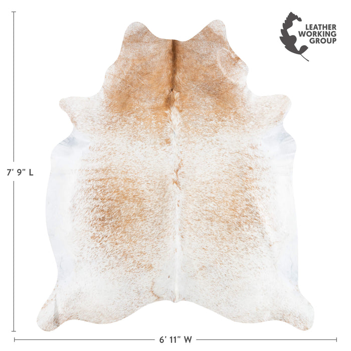 Brazilian Brown Salt and Pepper Cowhide Rug Size 7'9" L x 6'11" W 3355