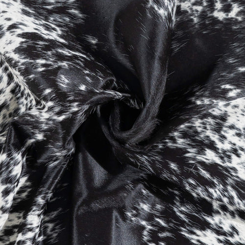 Brazilian Black Salt and Pepper Cowhide Rug Size 6'11" L x 5'9" W 3363
