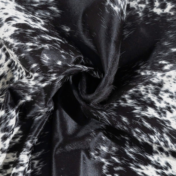 Brazilian Black Salt and Pepper Cowhide Rug Size 6'11" L x 5'9" W 3363