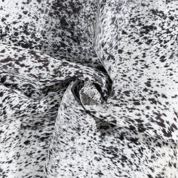 Brazilian Black Salt and Pepper Cowhide Rug Size 7'2" L x 5'11" W 3369