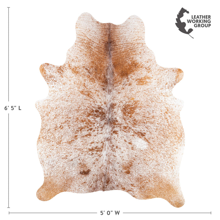 Brazilian Brown Salt and Pepper Cowhide Rug Size 6'5" L x 5'0" W 3380