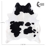 Brazilian Black and White Cowhide Rug Size 6'9" L x 5'10" W 3400