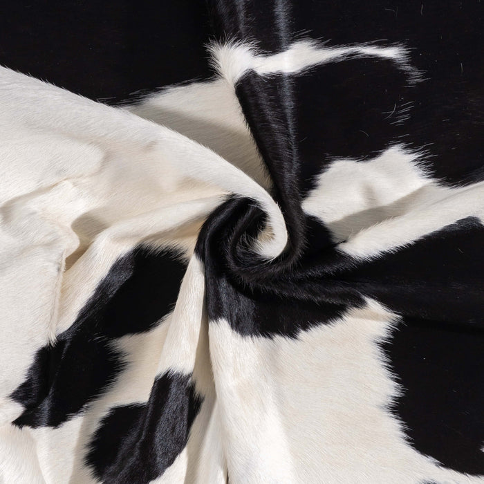Brazilian Black and White Cowhide Rug Size 6'3" L x 6'3" W 3401