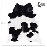 Brazilian Black and White Cowhide Rug Size 6'9" L x 6'2" W 3402