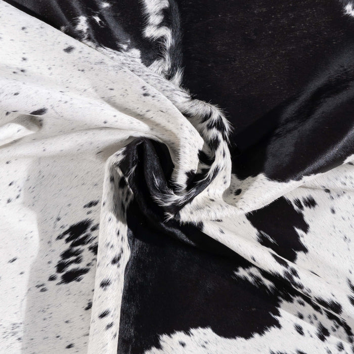 Brazilian Black and White Cowhide Rug Size 6'10" L x 6'5" W 3403