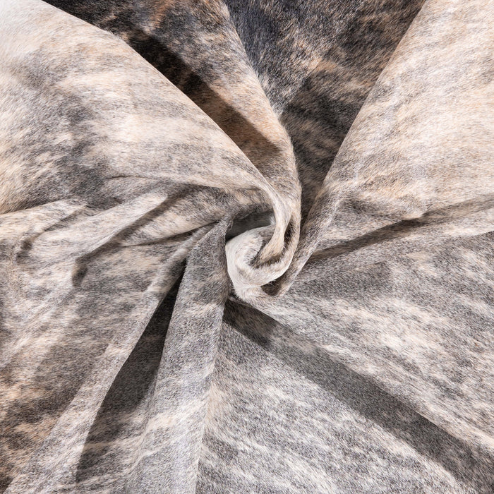 Brazilian Light Grey Brindle Cowhide Rug Size 7'4" L x 7'2" W 3410
